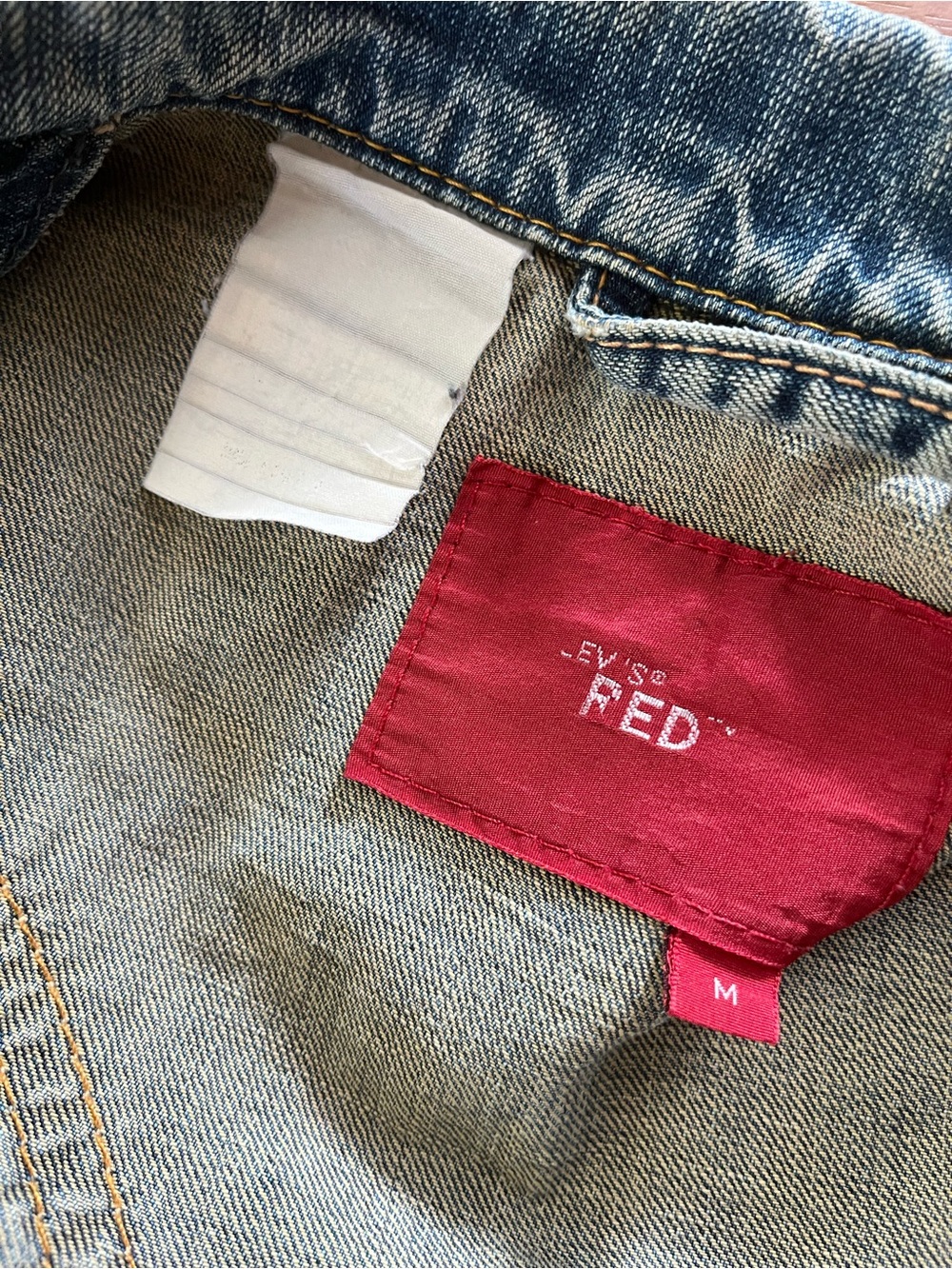 Levi's Red Label Distressed Blue Denim Multi Zipper Moto Jacket - Picture 5 of 10
